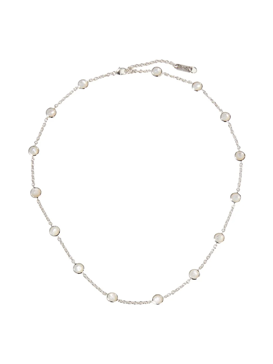Stone Station Necklace in Sterling Silver Stone Station Necklace in Sterling Silver
