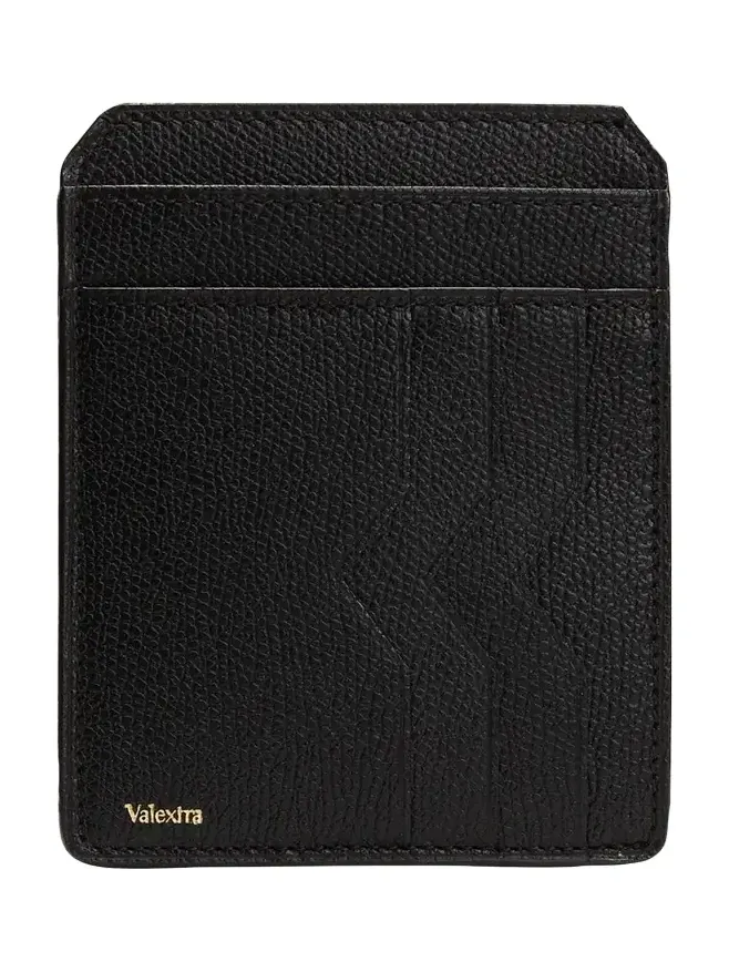 Men's V-Cut Compact Pebble Leather Card Holder Men's V-Cut Compact Pebble Leather Card Holder