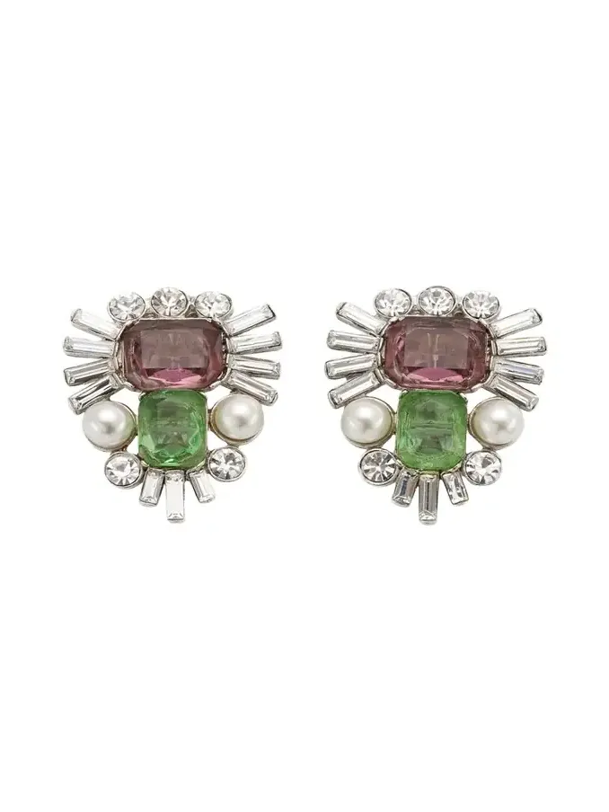Pearly and Crystal Clip-On Earrings Pearly and Crystal Clip-On Earrings