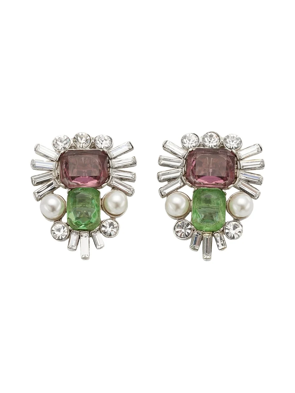 Pearly and Crystal Clip-On Earrings Pearly and Crystal Clip-On Earrings