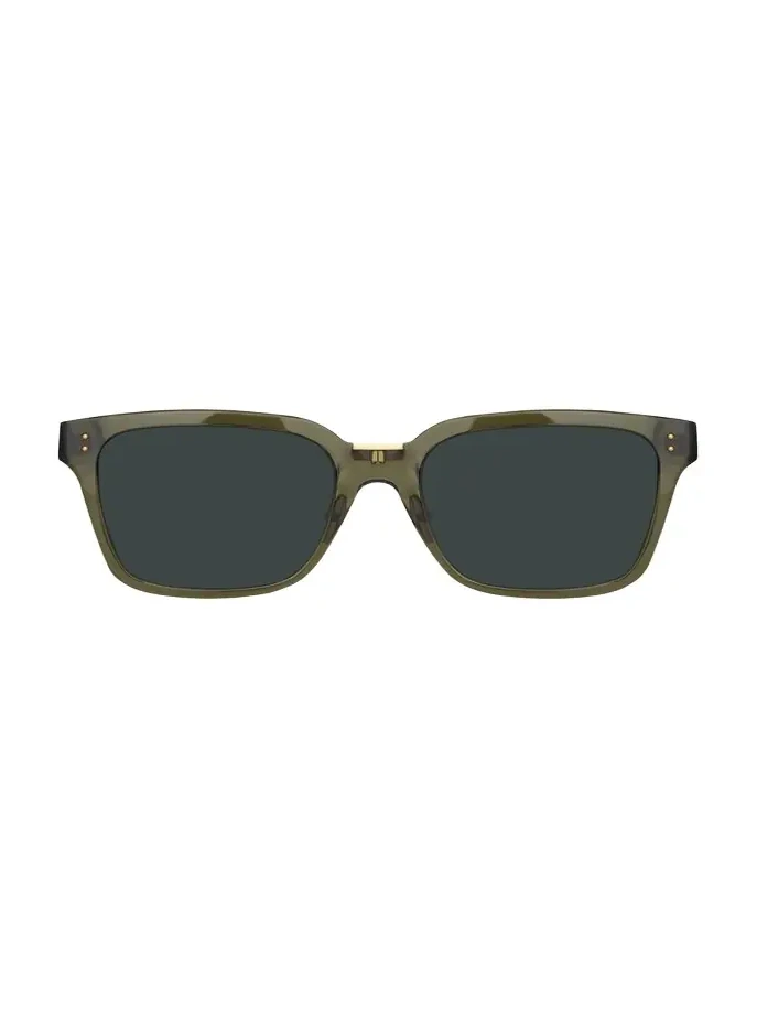 Linda Farrow Semi-Transparent Square Acetate & Nylon Sunglasses