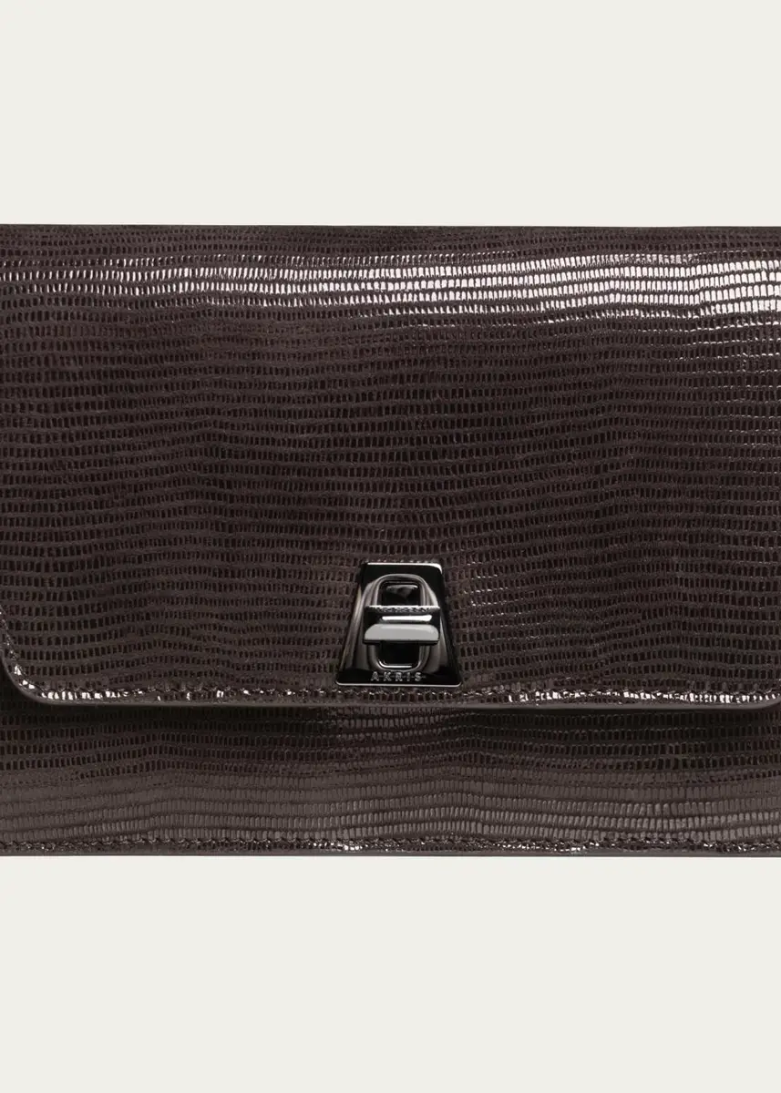 Akris Anouk Lizard-Print Clutch Bag w/ Chain | Thumbnail 4 Akris Anouk Lizard-Print Clutch Bag w/ Chain | Thumbnail 4