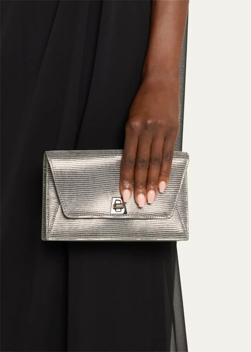 Akris Anouk Lizard-Print Clutch Bag w/ Chain | Thumbnail 9 Akris Anouk Lizard-Print Clutch Bag w/ Chain | Thumbnail 9