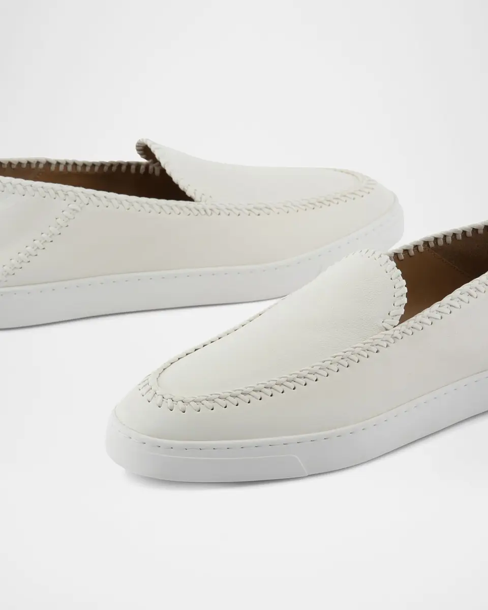 Giorgio Armani Men's Woven Leather Slip-On Sneakers | Thumbnail 3 Giorgio Armani Men's Woven Leather Slip-On Sneakers | Thumbnail 3