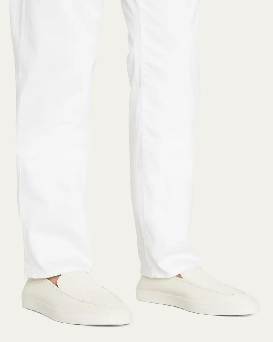 Giorgio Armani Men's Woven Leather Slip-On Sneakers | Thumbnail 6 Giorgio Armani Men's Woven Leather Slip-On Sneakers | Thumbnail 6
