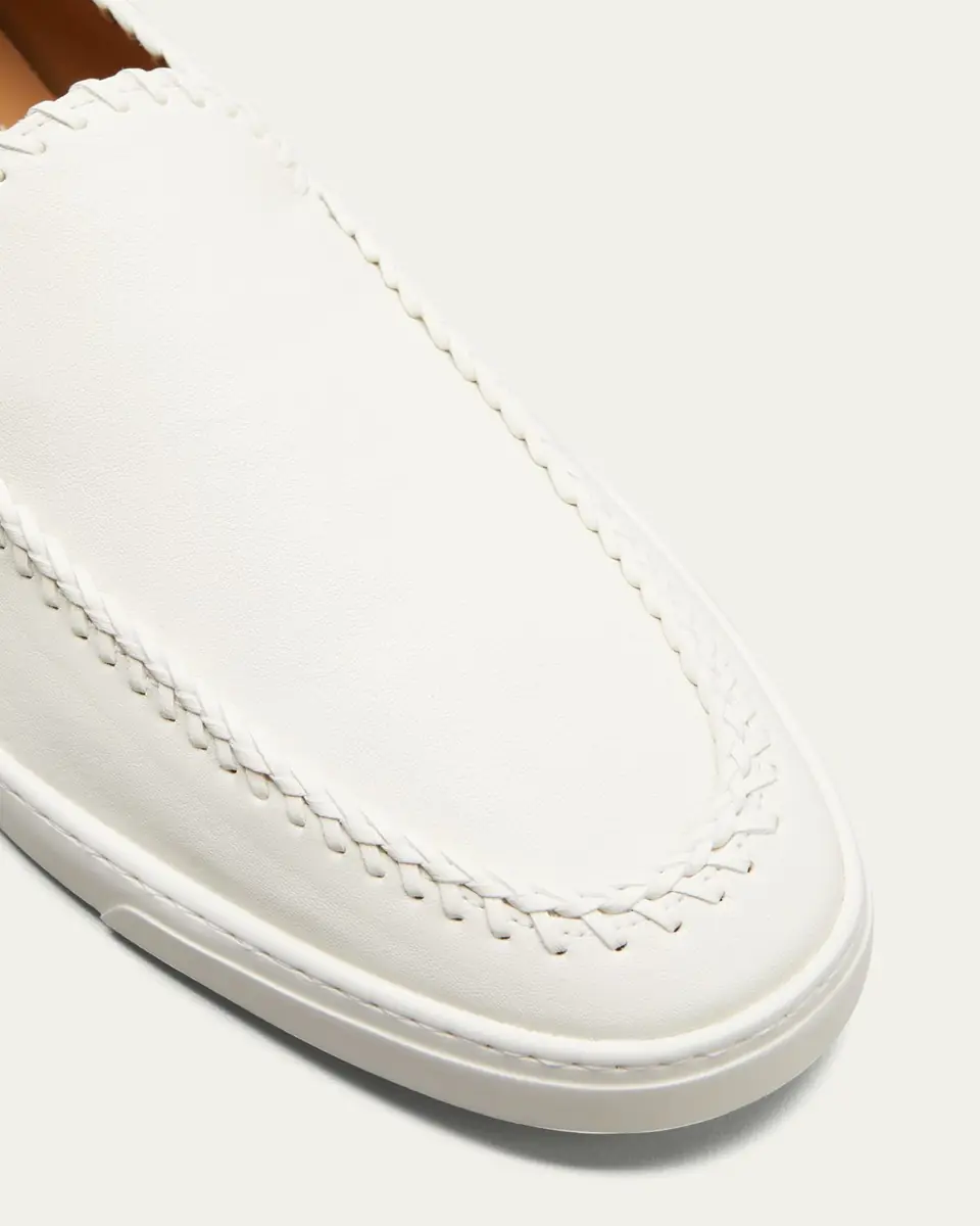 Giorgio Armani Men's Woven Leather Slip-On Sneakers | Thumbnail 9 Giorgio Armani Men's Woven Leather Slip-On Sneakers | Thumbnail 9