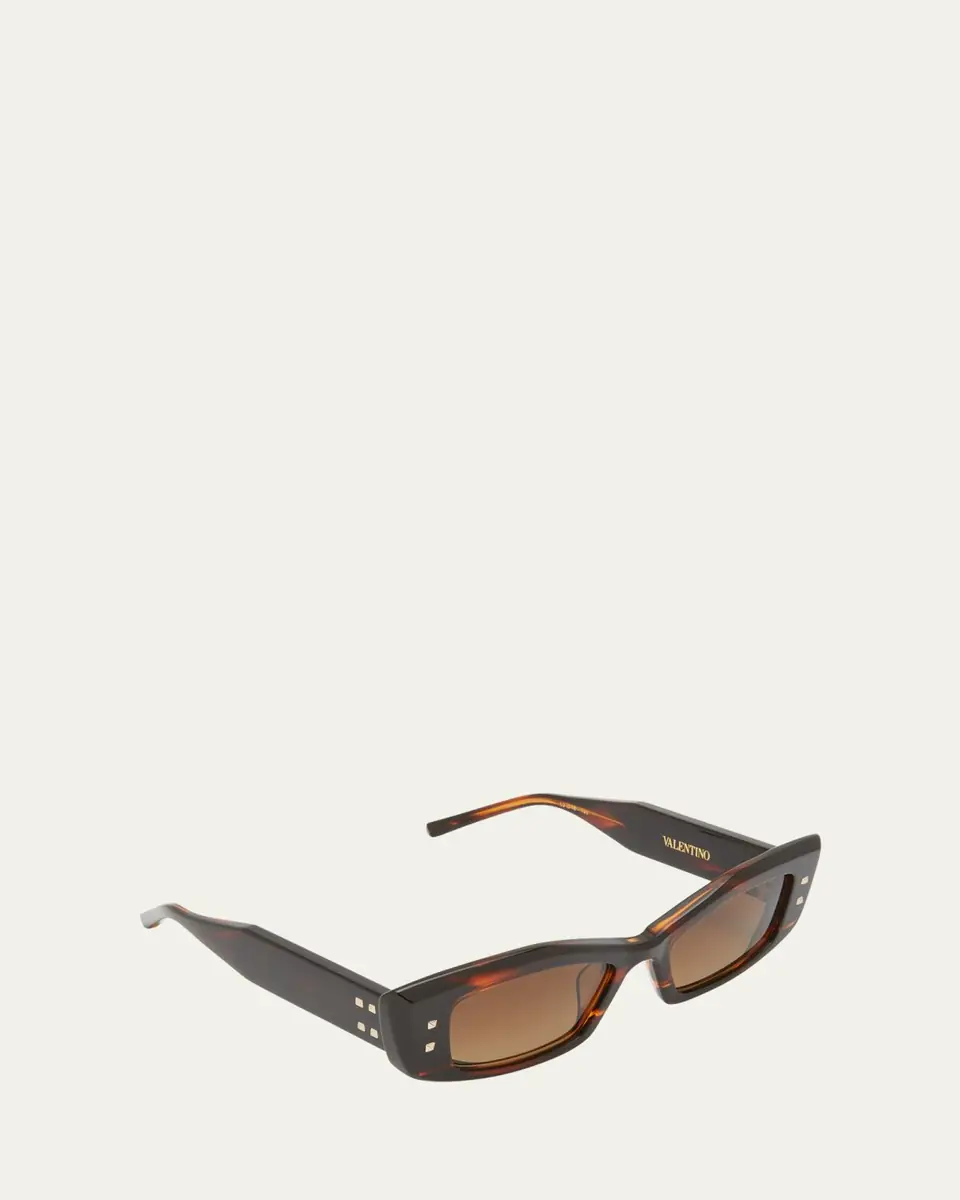 Valentino Garavani Quattro Acetate & Titanium Cat-Eye Sunglasses | Thumbnail 2 Valentino Garavani Quattro Acetate & Titanium Cat-Eye Sunglasses | Thumbnail 2