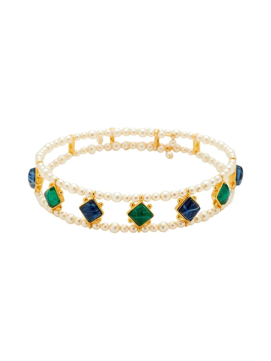 ben-amun Stone and Pearly Choker Necklace