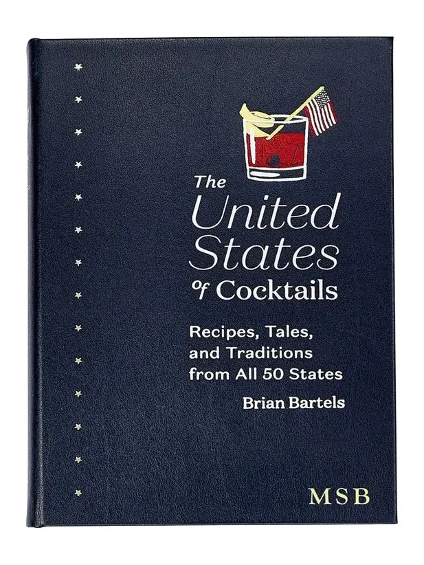 Graphic Image The United States Of Cocktails Leather Bound Book - Personalized