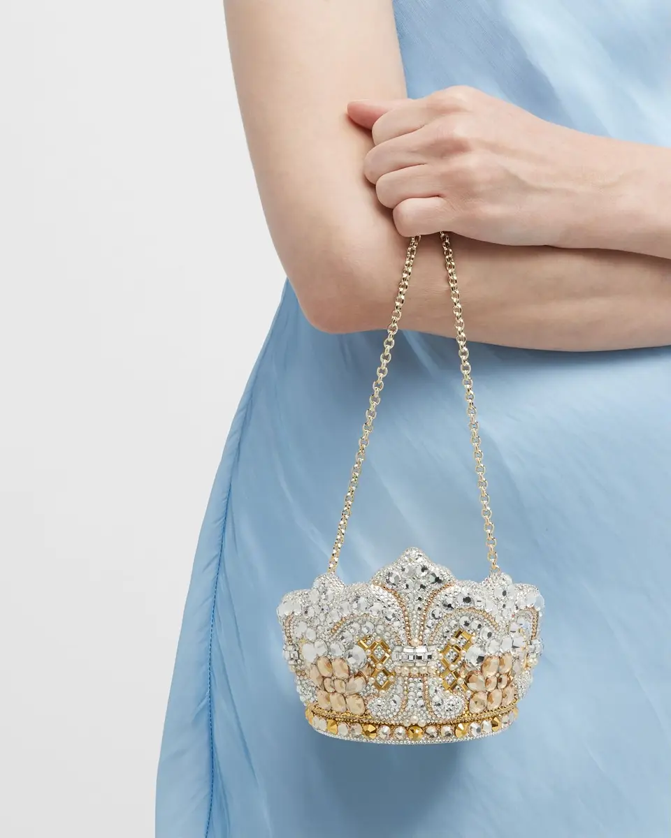 Judith Leiber Couture Crown Allover Crystal Minaudiere | Image 1 Judith Leiber Couture Crown Allover Crystal Minaudiere | Image 1