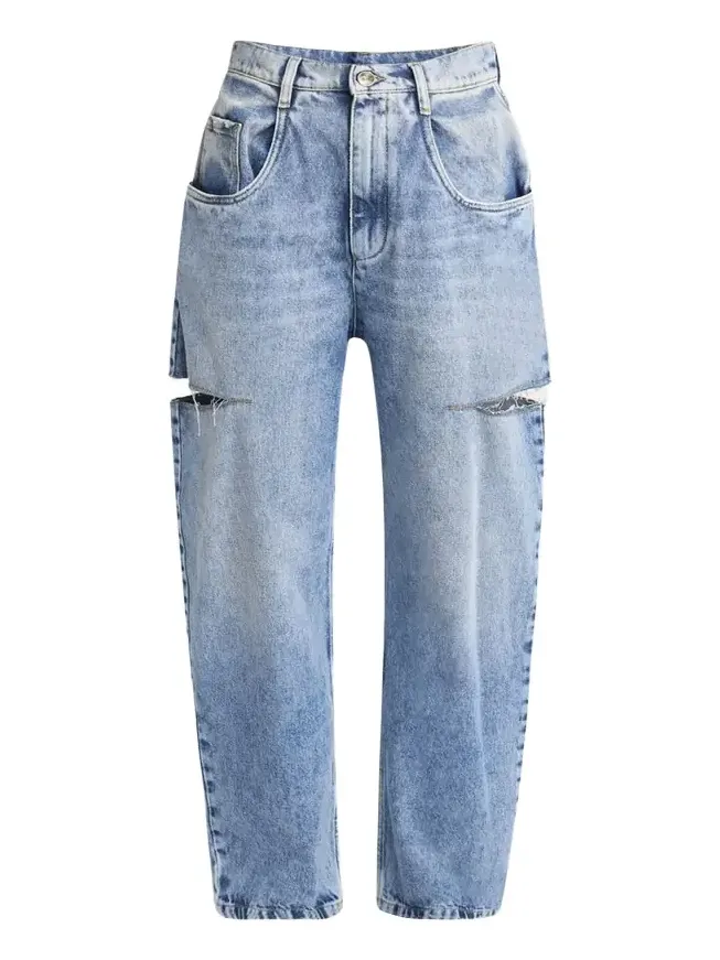 Slash-Sides Wide-Leg Denim Pants Slash-Sides Wide-Leg Denim Pants