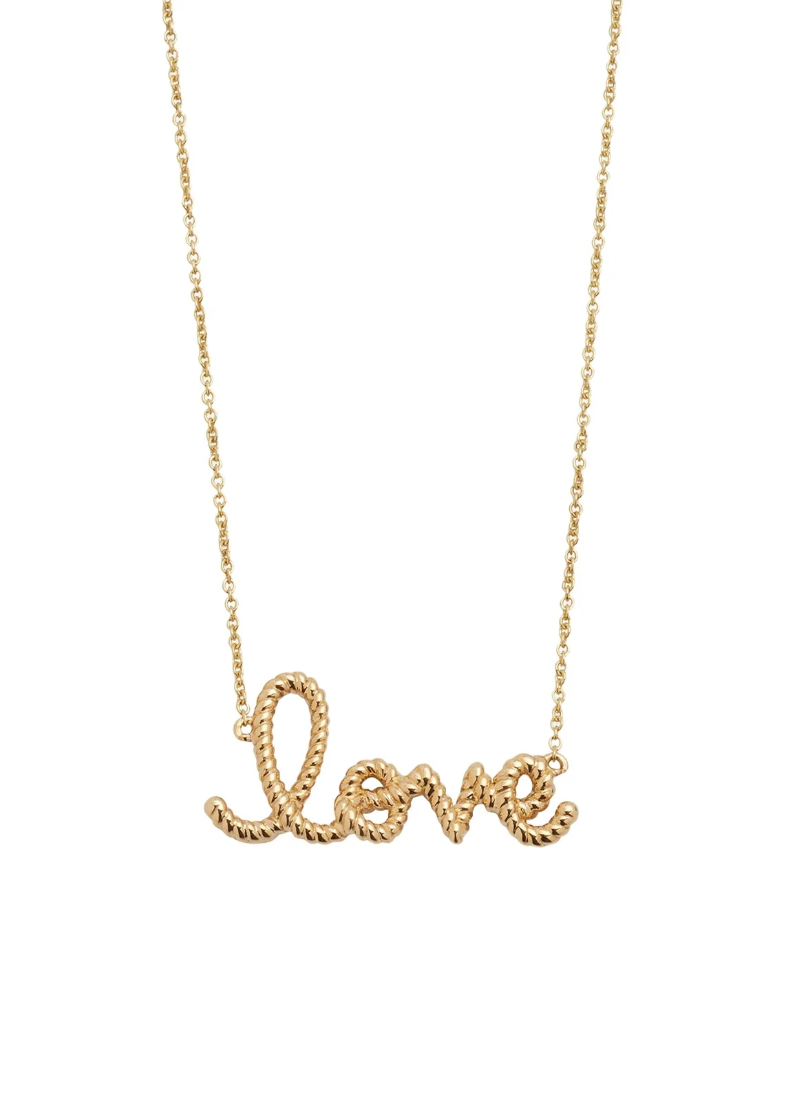 Sydney Evan 14K Yellow Gold Medium Rope Love Pendant Necklace