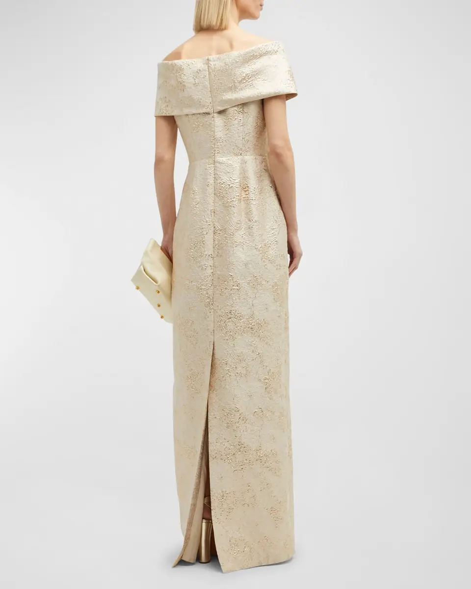 Rickie Freeman for Teri Jon Off-Shoulder Jacquard Column Gown | Thumbnail 19 Rickie Freeman for Teri Jon Off-Shoulder Jacquard Column Gown | Thumbnail 19