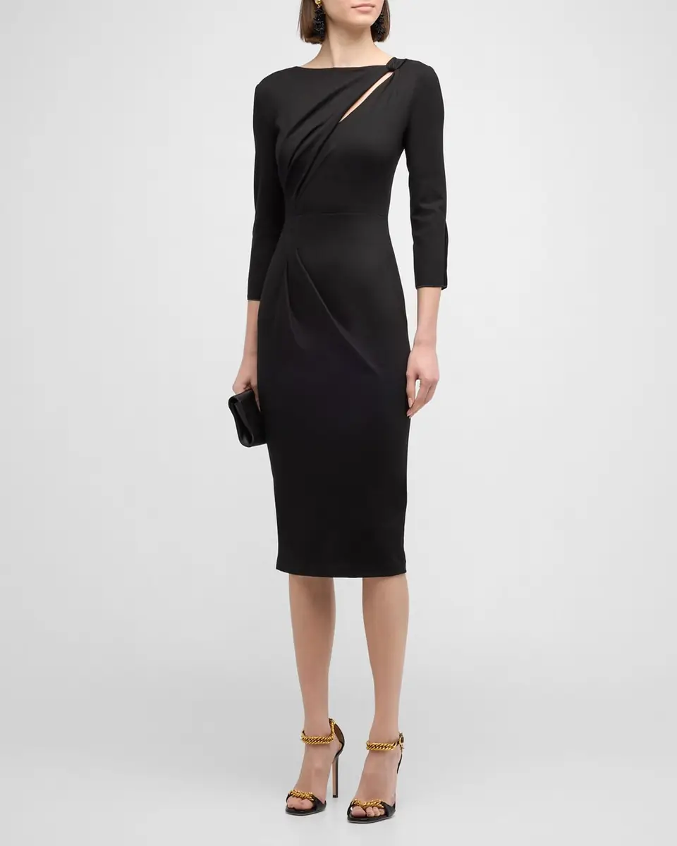 Giorgio Armani Asymmetric Keyhole Midi Dress | Thumbnail 2 Giorgio Armani Asymmetric Keyhole Midi Dress | Thumbnail 2
