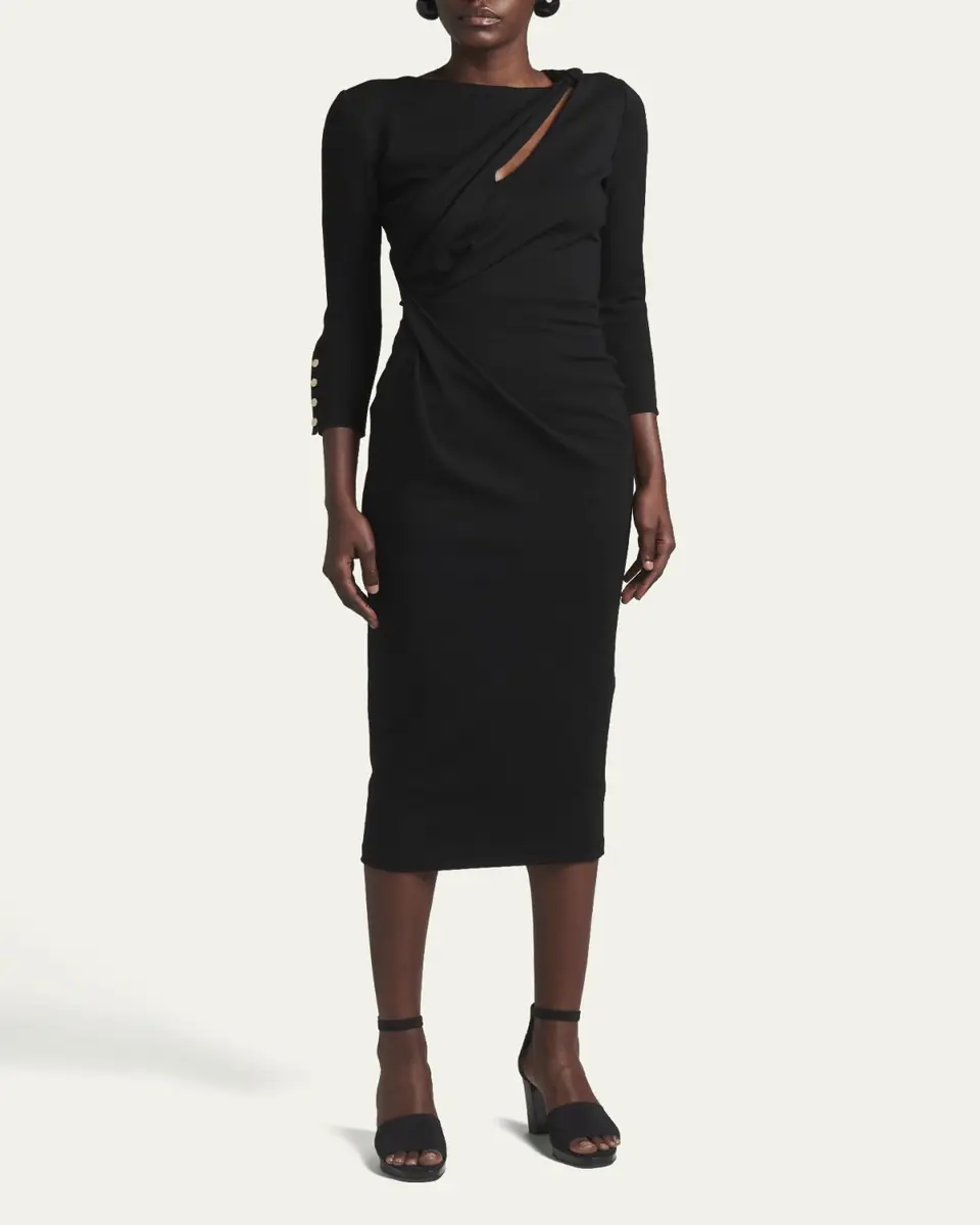 Giorgio Armani Asymmetric Keyhole Midi Dress | Thumbnail 8 Giorgio Armani Asymmetric Keyhole Midi Dress | Thumbnail 8