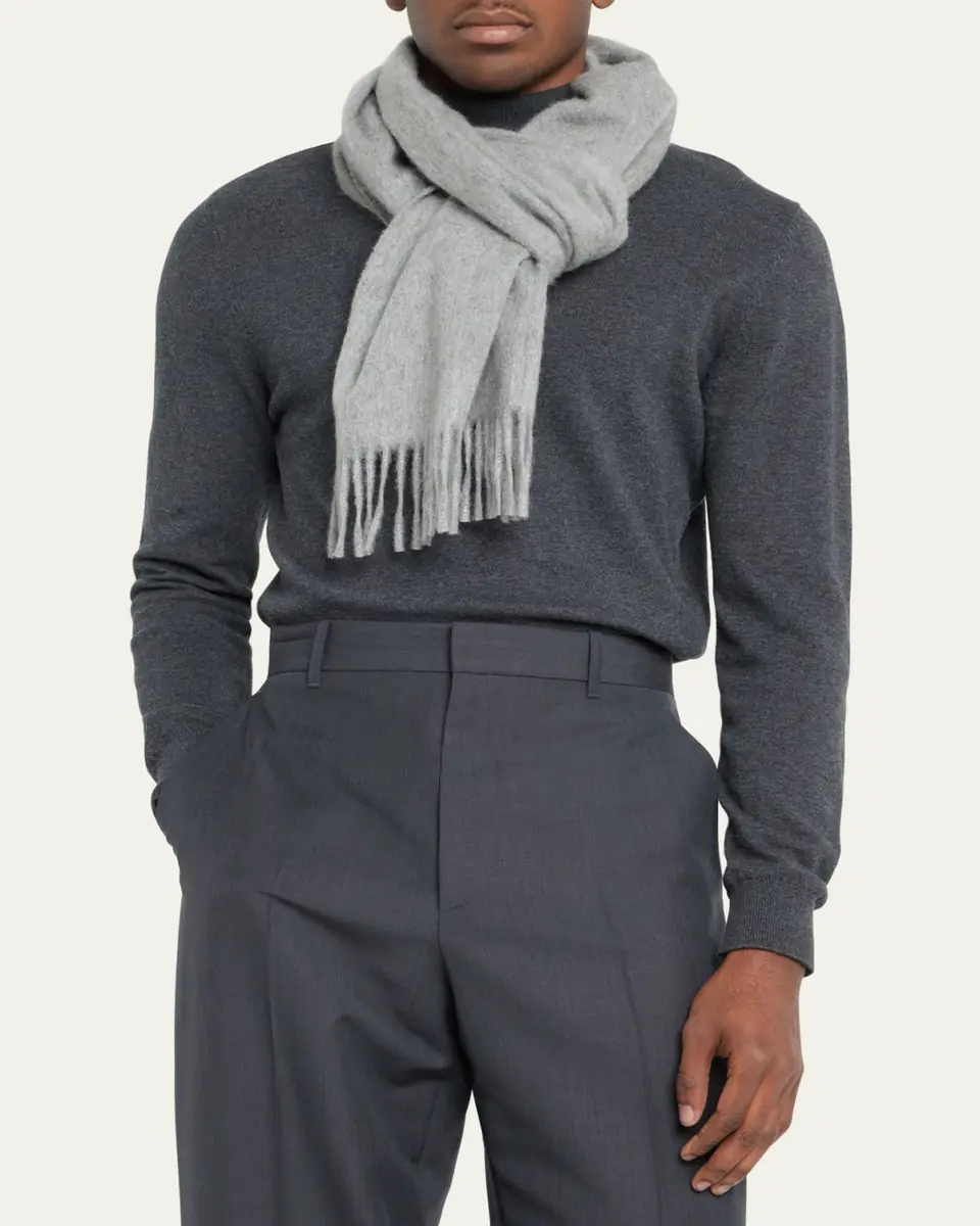 Begg x Co Men's Arran Cashmere Fringe Scarf | Thumbnail 2