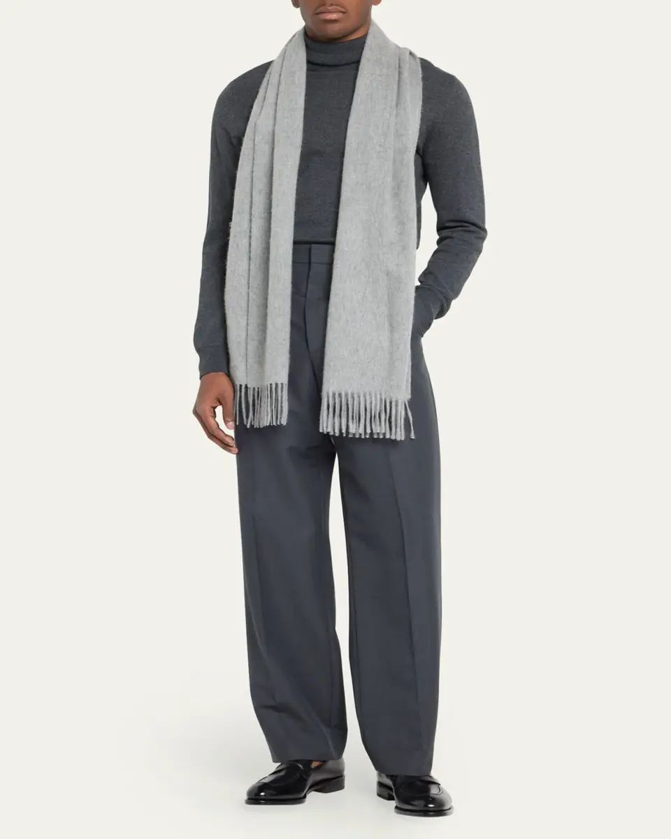 Begg x Co Men's Arran Cashmere Fringe Scarf | Thumbnail 4