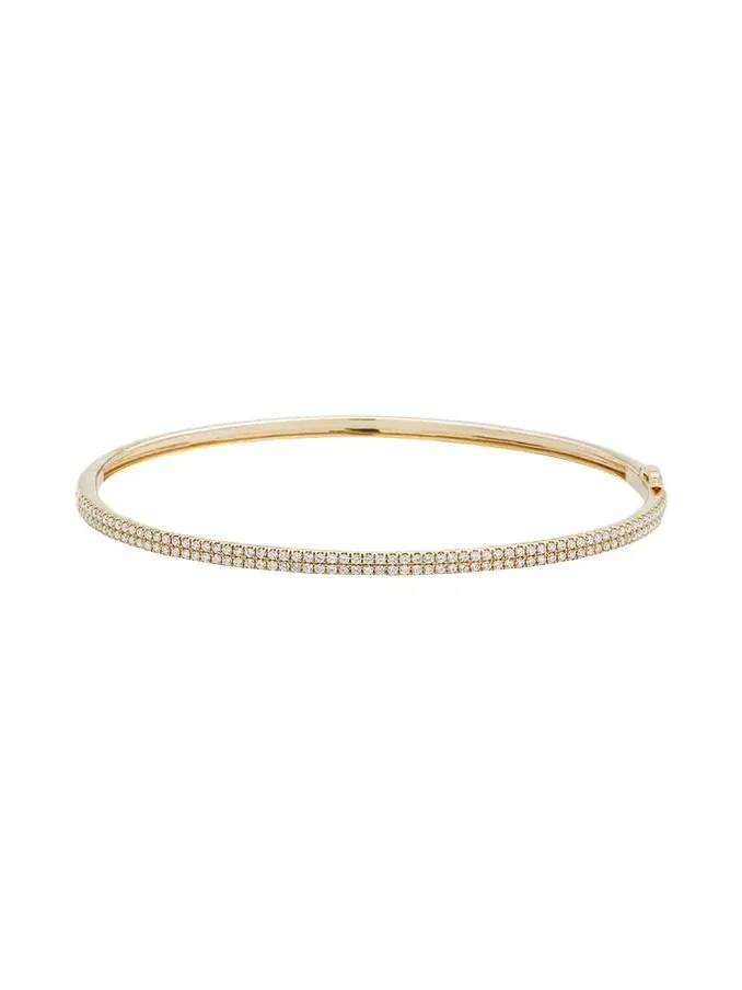 2-Row Pave Diamond Hinged Bracelet in 14K Gold 2-Row Pave Diamond Hinged Bracelet in 14K Gold