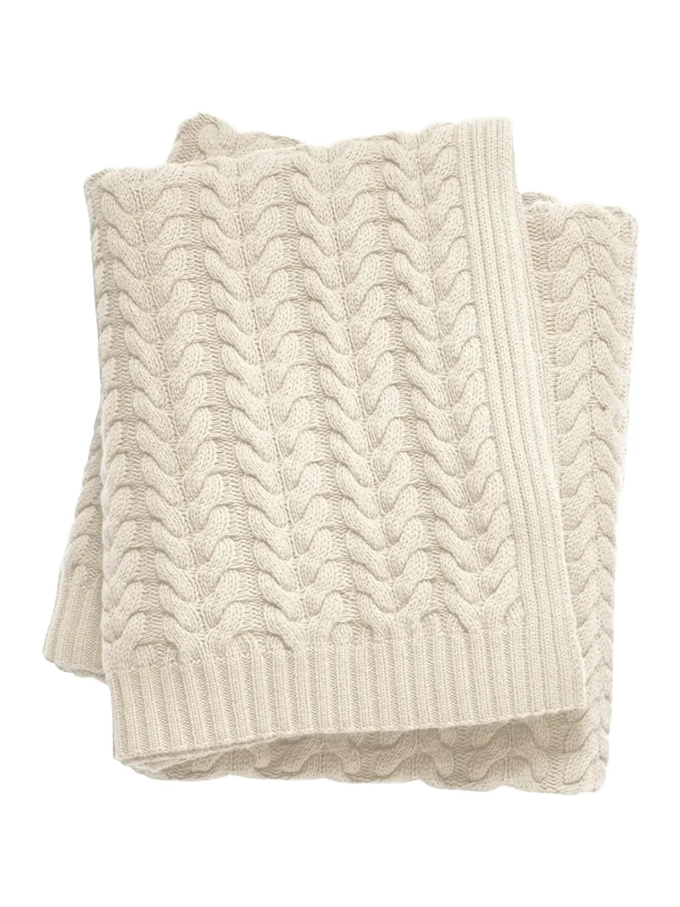 Sofia Cashmere Braided Cable-Knit Throw Blanket
