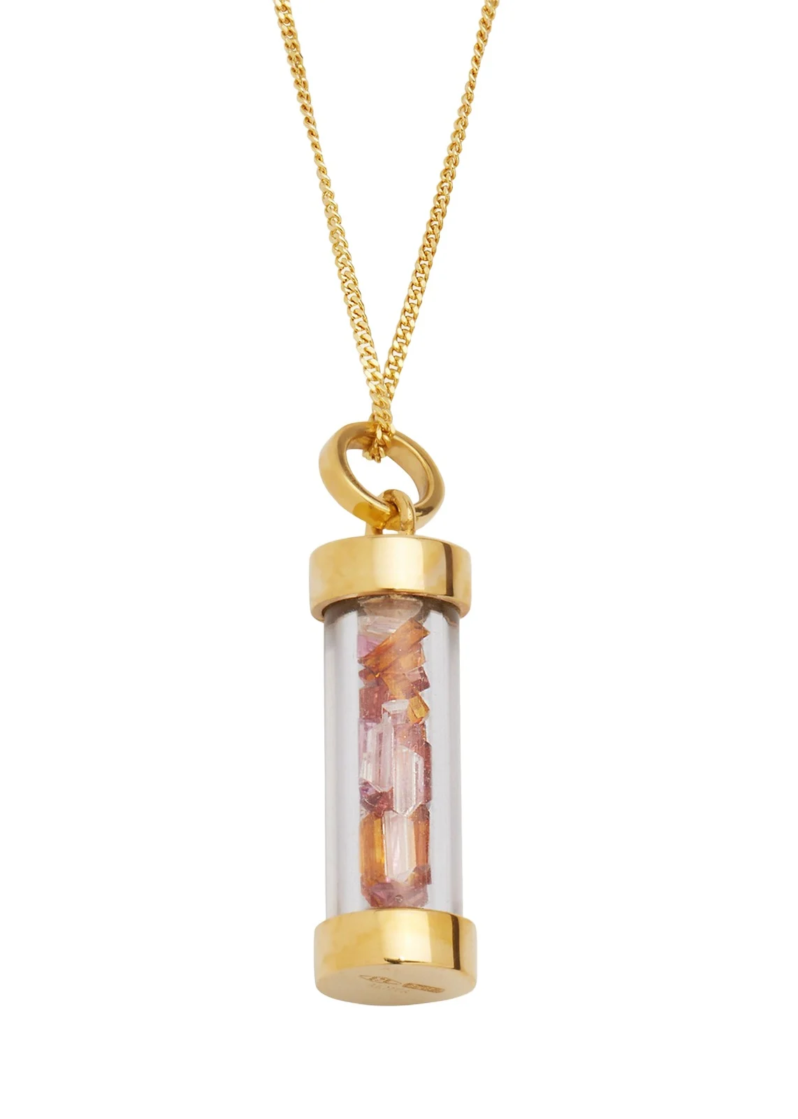 Bottle Necklace with Pink Tourmaline, Citrine and Morganite Mini-Baguette Sprinkles
