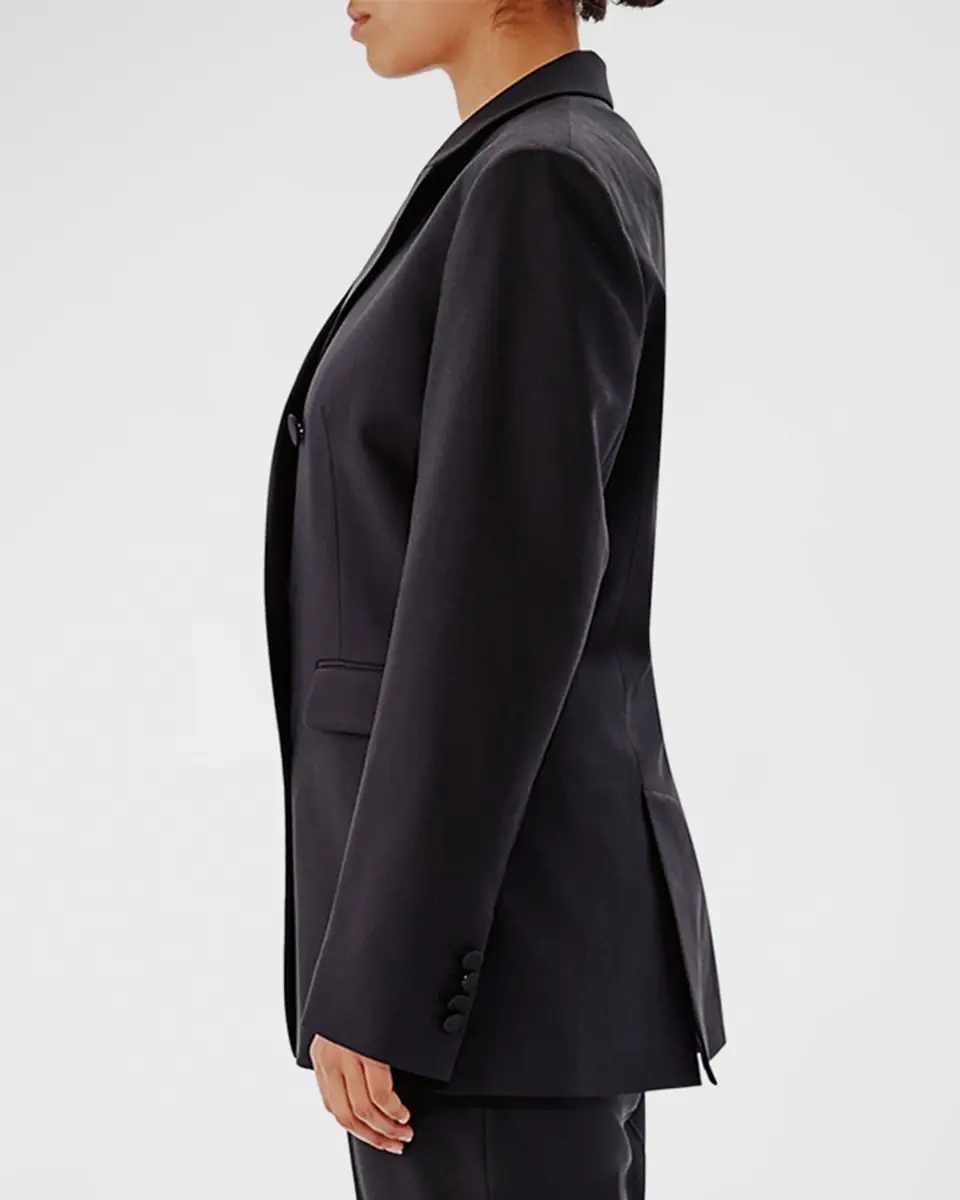 Another Tomorrow Wool Double-Breasted Blazer Jacket | Thumbnail 2
