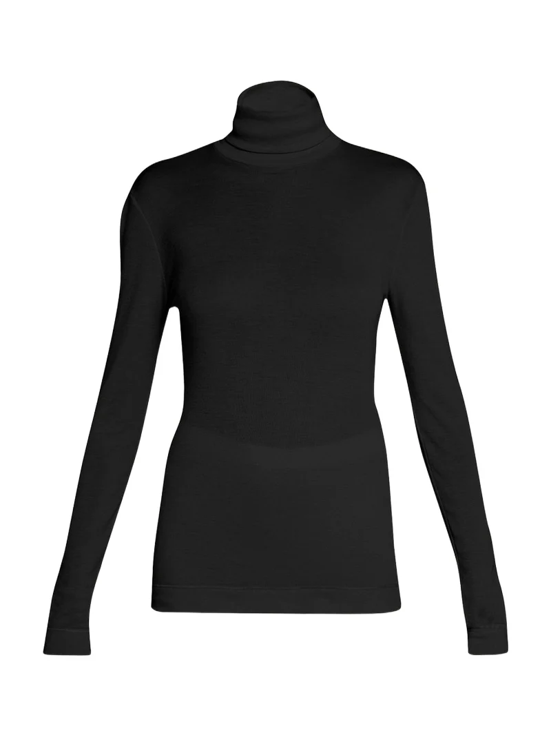Silk-Cashmere Turtleneck Top