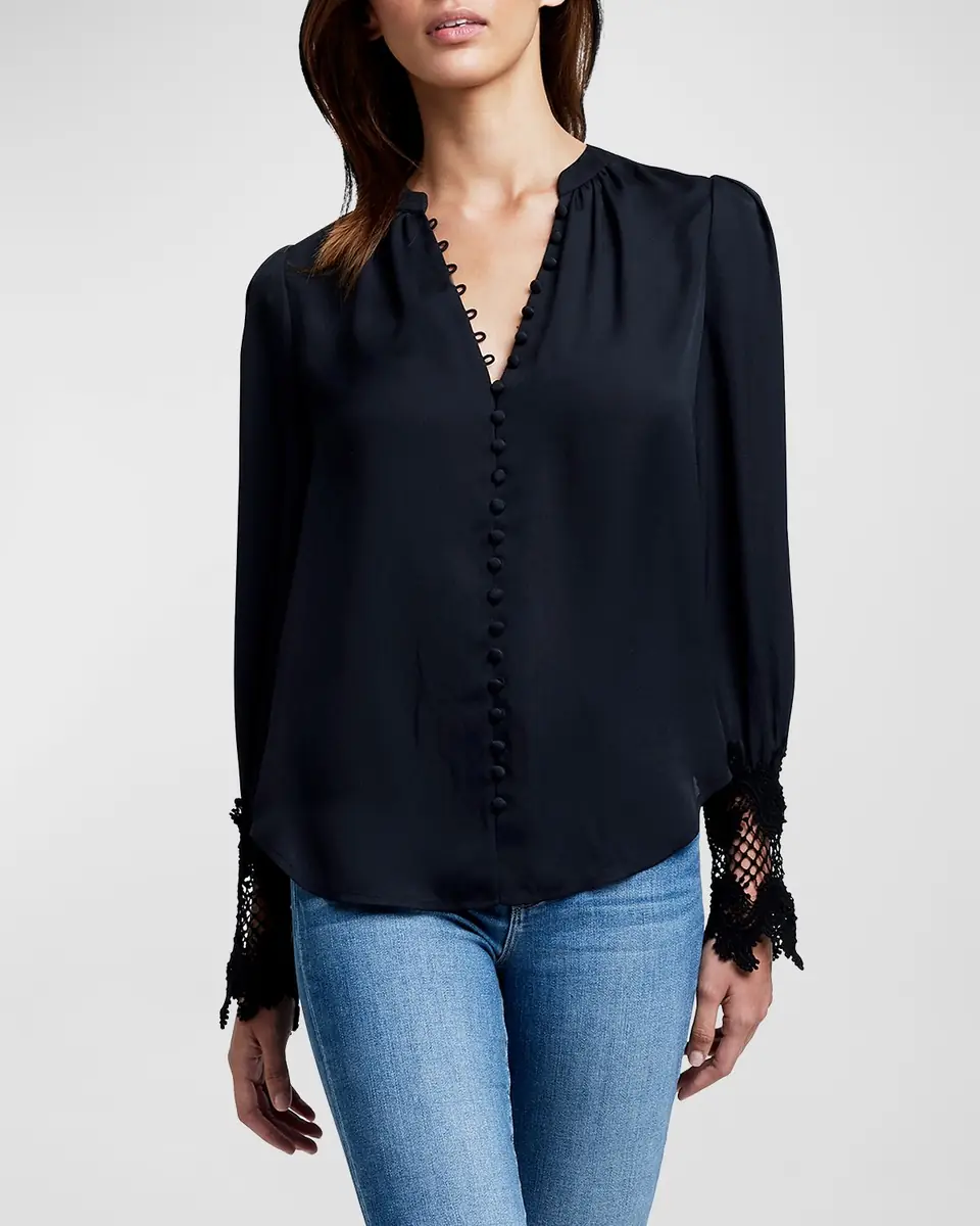 L'Agence Ava Lace-Cuff Blouse | Thumbnail 13