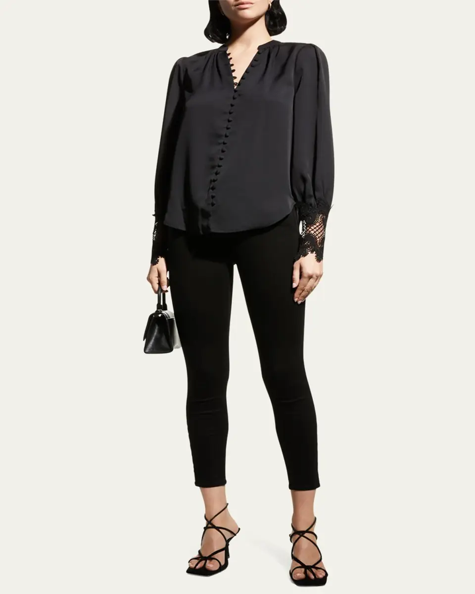 L'Agence Ava Lace-Cuff Blouse | Thumbnail 18