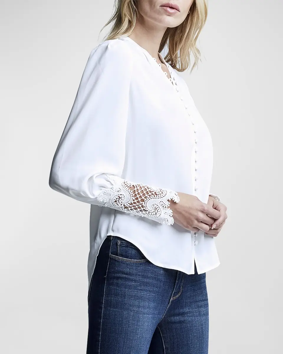 L'Agence Ava Lace-Cuff Blouse | Thumbnail 5