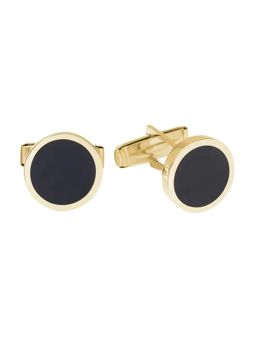 Bergdorf Goodman Men's 18K Yellow Gold Black Onyx Cufflinks