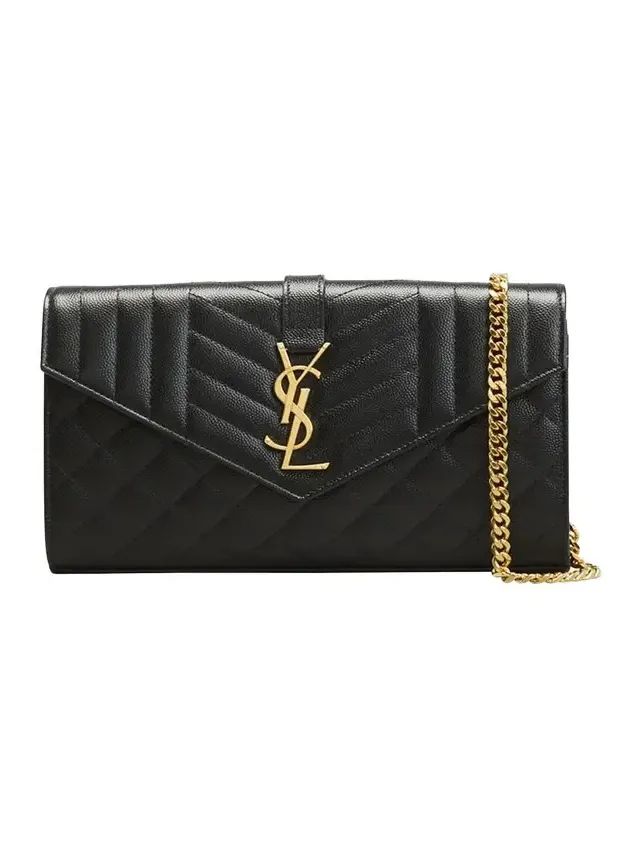 Envelope Triquilt YSL Crossbody in Grained Leather