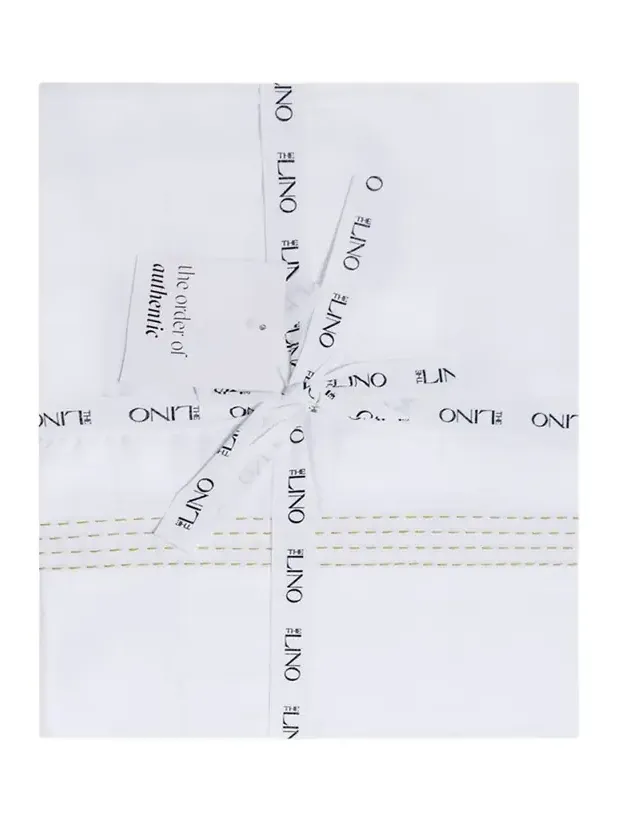 The Lino Essential Embroidered Queen Flat Sheet