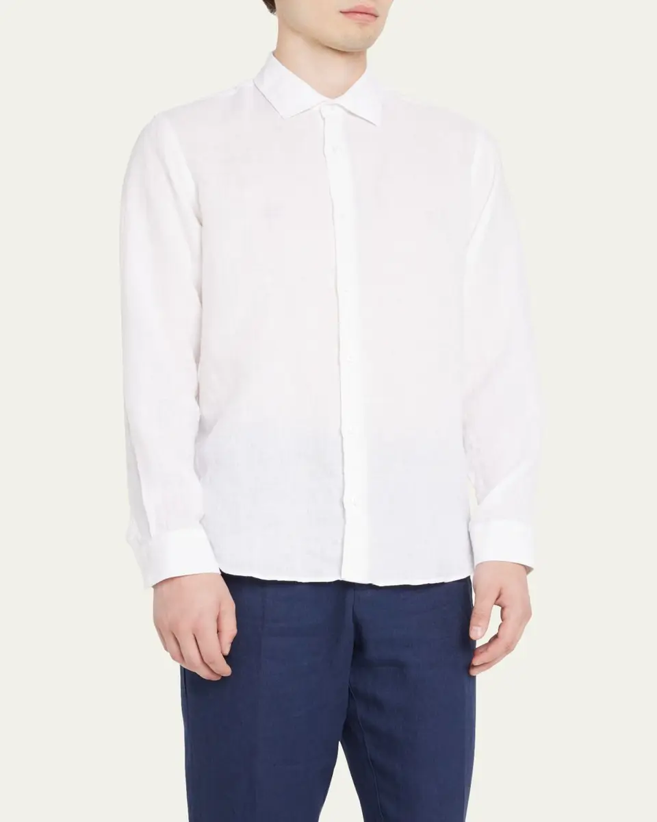 Orlebar Brown Men's Giles Linen Sport Shirt | Thumbnail 4 Orlebar Brown Men's Giles Linen Sport Shirt | Thumbnail 4
