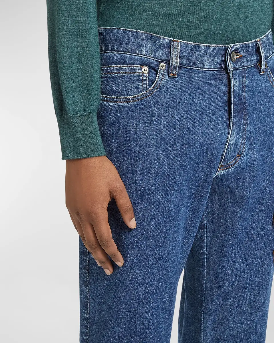 ZEGNA Men's Stonewash Denim 5-Pocket Jeans | Thumbnail 3 ZEGNA Men's Stonewash Denim 5-Pocket Jeans | Thumbnail 3
