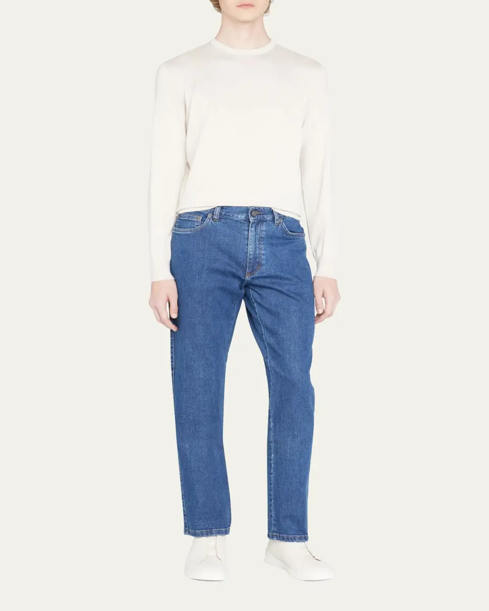 ZEGNA Men's Stonewash Denim 5-Pocket Jeans | Thumbnail 5 ZEGNA Men's Stonewash Denim 5-Pocket Jeans | Thumbnail 5