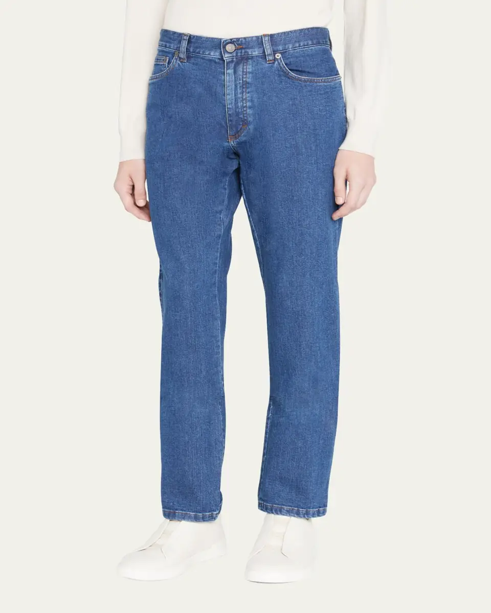 ZEGNA Men's Stonewash Denim 5-Pocket Jeans | Thumbnail 7 ZEGNA Men's Stonewash Denim 5-Pocket Jeans | Thumbnail 7