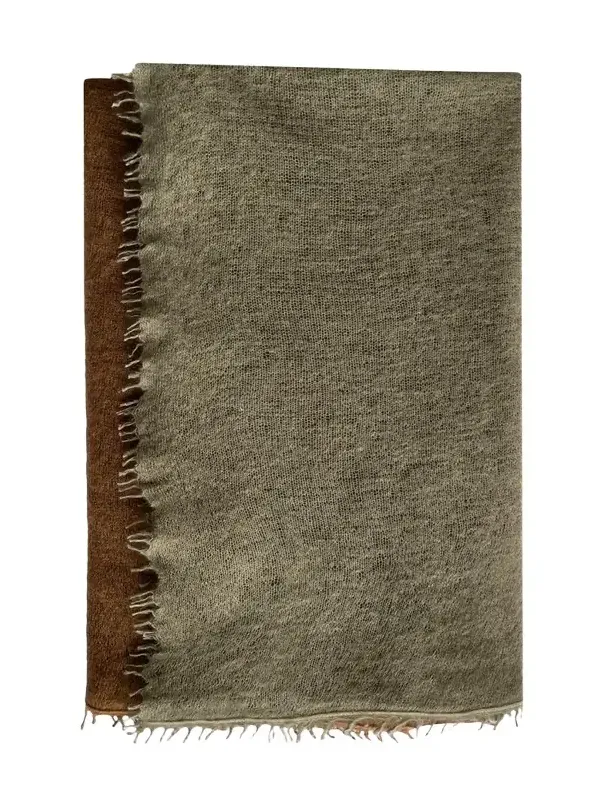 Fuzzy Feture Two-Tone Cashmere Scarf