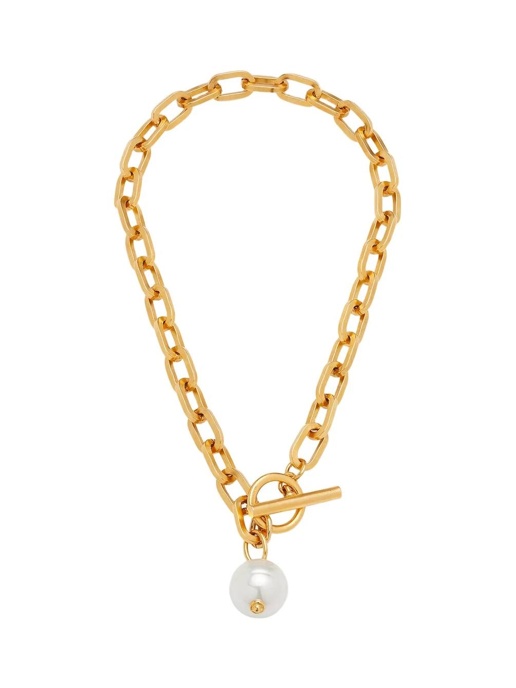 ben-amun Gold Chain Toggle Necklace with Pearly Drop