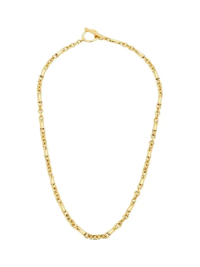 Gold Chain Toggle Necklace, 34"L