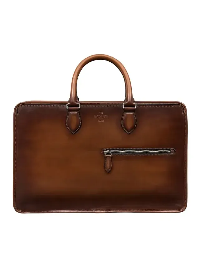 Men's Un Jour Scritto Leather Briefcase
