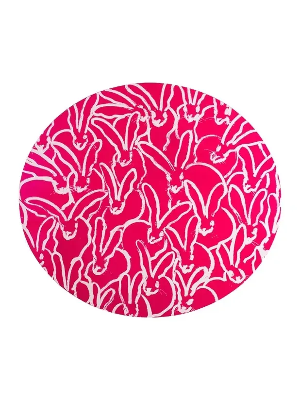 Hunt Slonem Rabbit Run Round Lacquer Placemat