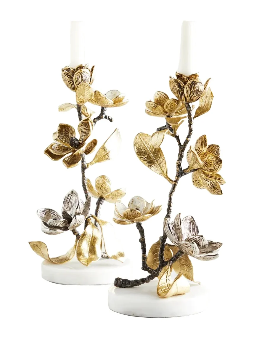 Michael Aram Vintage Bloom 12" Candleholders, Set of 2