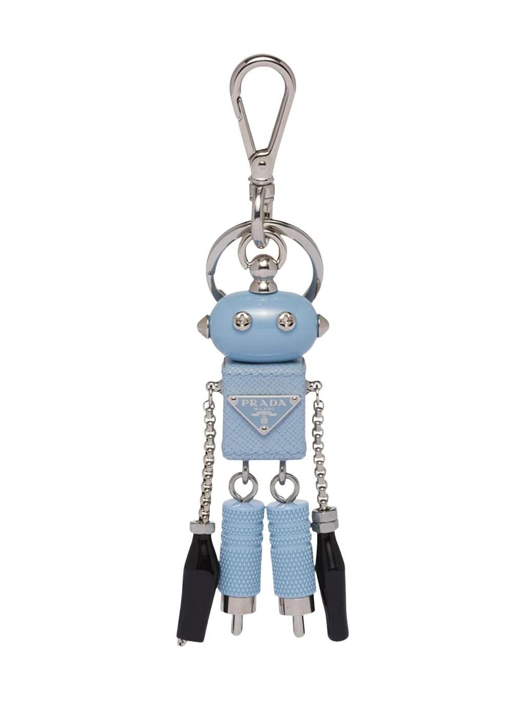 Prada Men's Saffiano Leather Edward Trick Robot Keychain