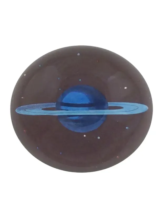 John Derian Blue Saturn Dome Decoupage Paperweight