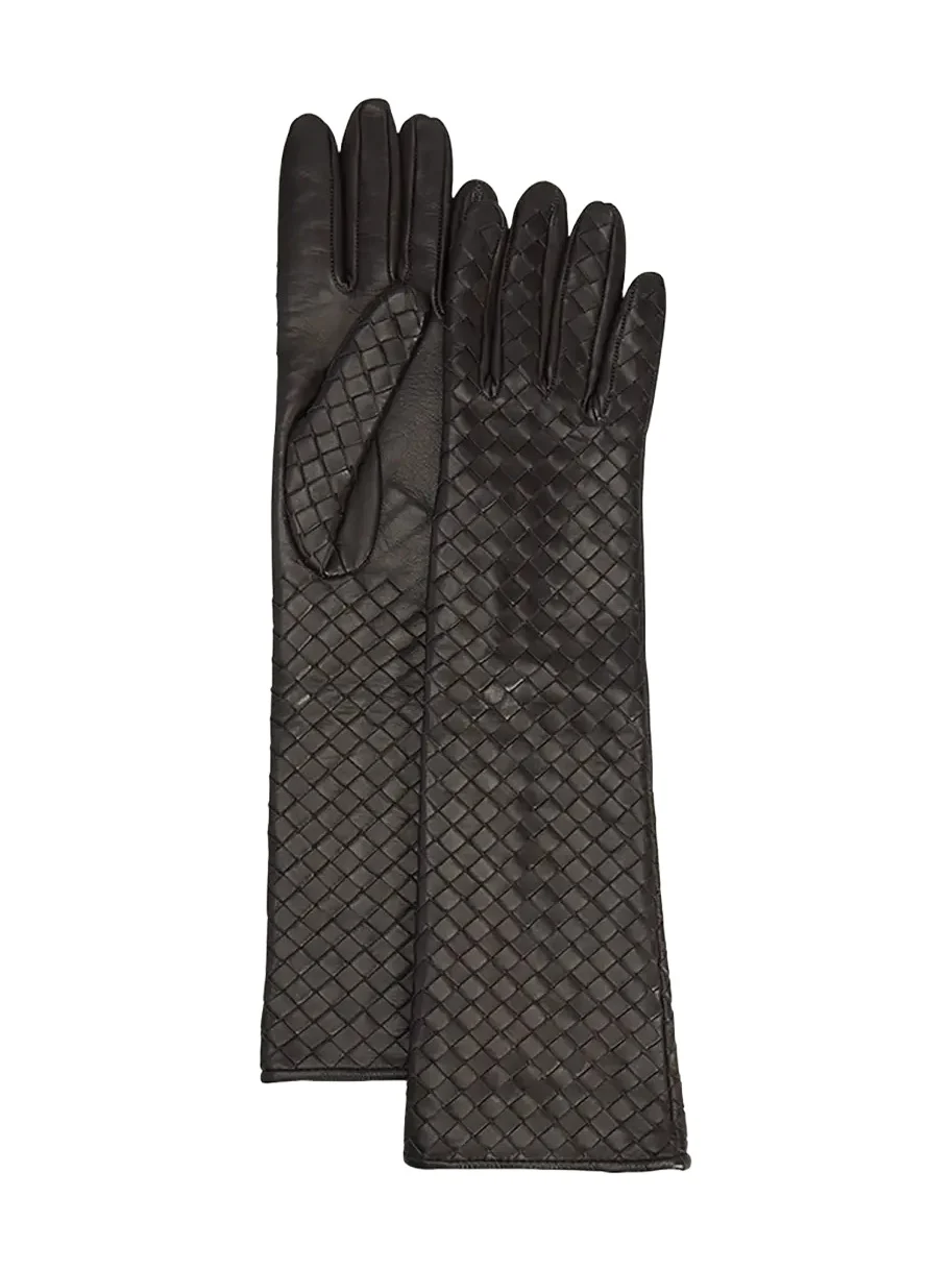 Woven Leather & Silk Gloves Woven Leather & Silk Gloves