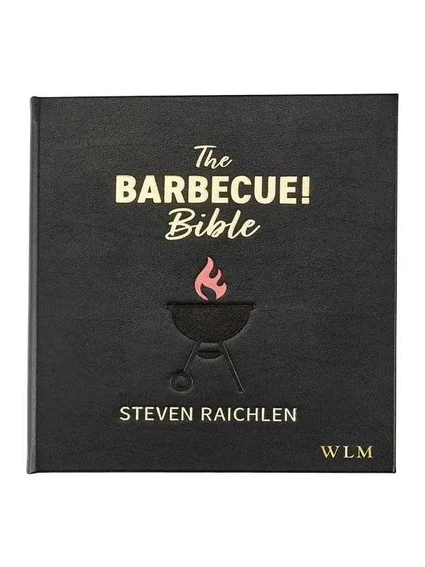 Graphic Image "The Barbecue Bible" Leather Bound Book by Steven Raichlen, Personalized