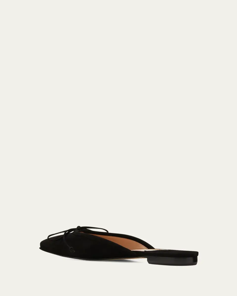 Manolo Blahnik Ballerimu Suede Bow Ballerina Flat Mules | Thumbnail 4