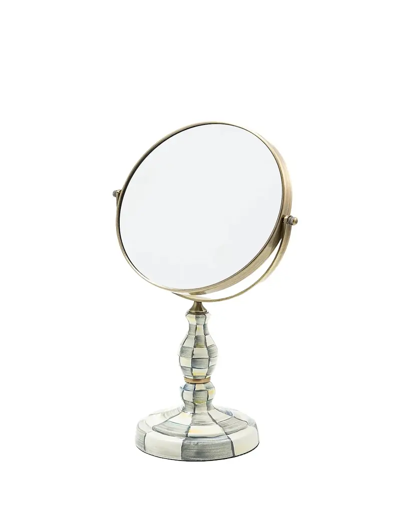 MacKenzie-Childs Sterling Check Enamel Vanity Mirror | Image 1 MacKenzie-Childs Sterling Check Enamel Vanity Mirror | Image 1