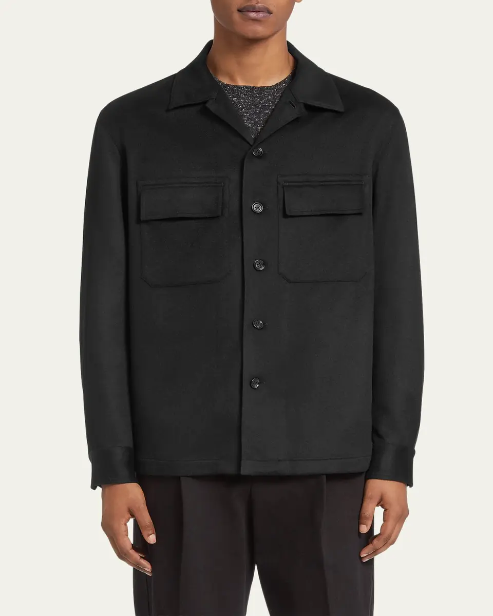 ZEGNA Men's Cashmere Overshirt | Thumbnail 8
