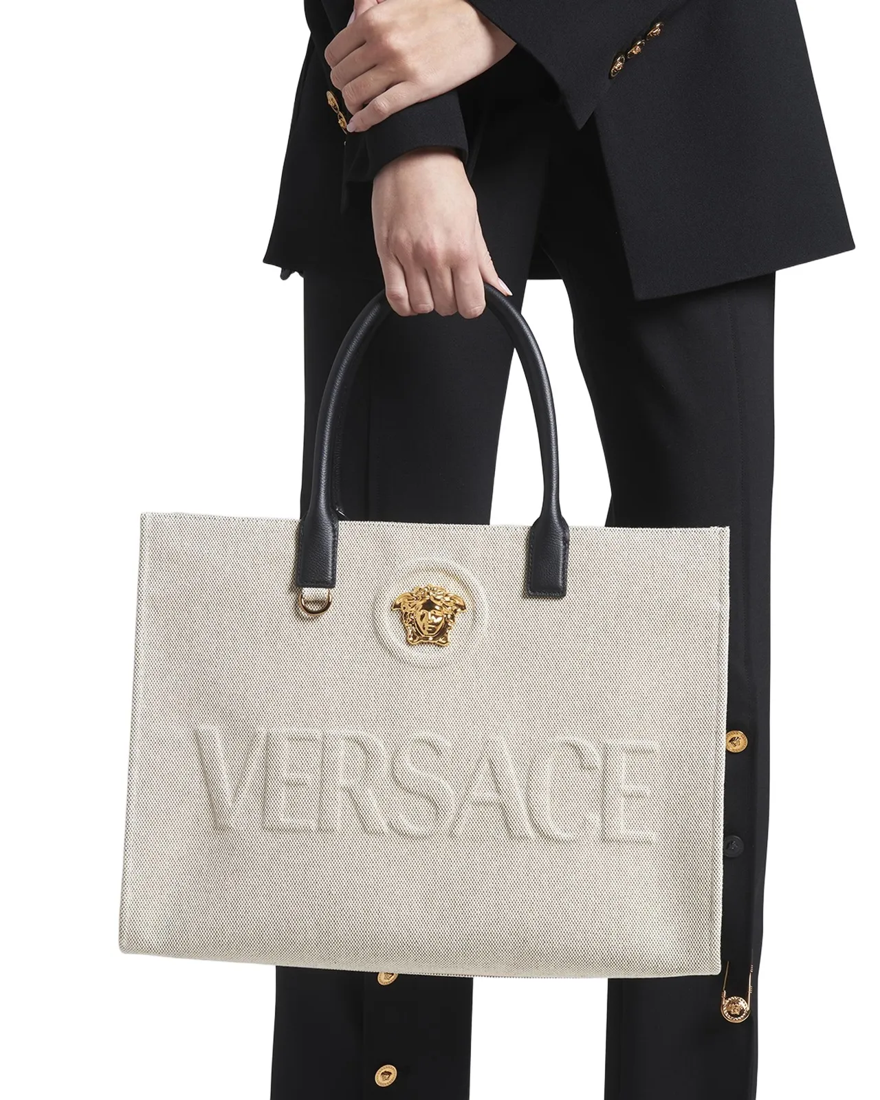 La Medusa Logo Canvas Tote Bag